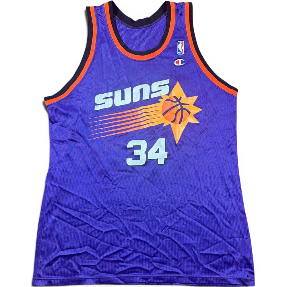 Champion Basketball Jersey Mens L Purple Phoenix Suns Charles Barkley 34 Vintage